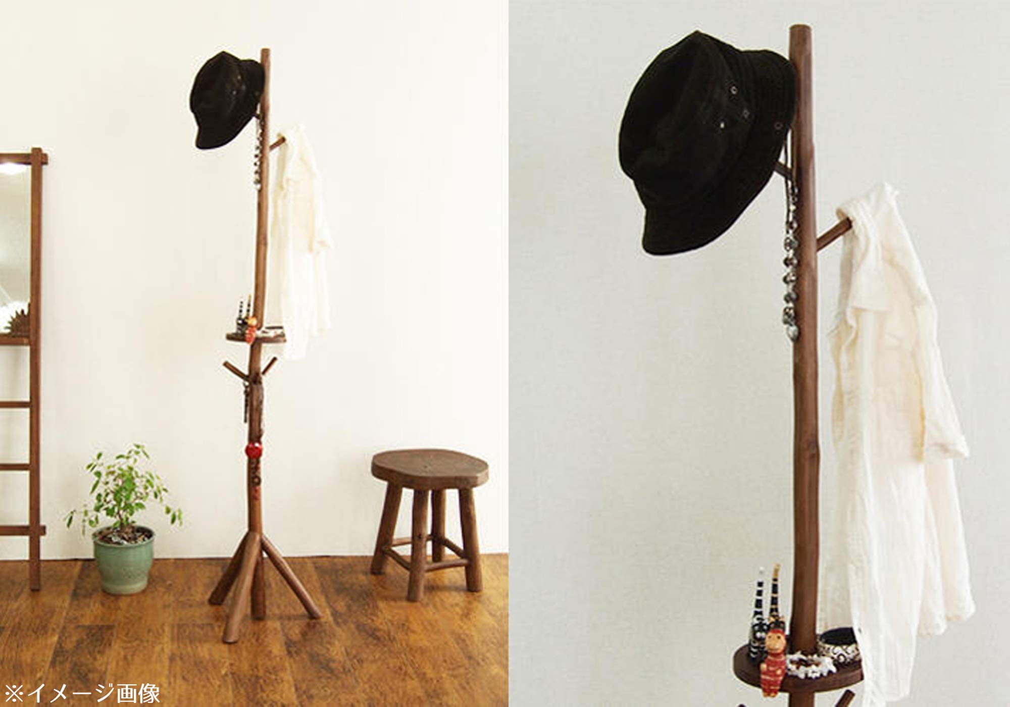 Amazon｜サンフラワーラタン ハンガーラック ブラウン 幅40×奥行き40